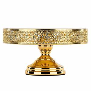 High Quality <b>Gold</b> Plated Metal <b>Cake</b> Stand <b>Top</b> Selling <b>Cake</b> Tools - Product Image 2