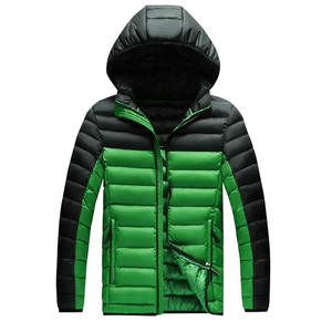 Veste matelassée légère pour homme 2026, bloc de couleurs, automne et hiver, capuche, fermeture éclair, coupe-vent avec capuche amovible, hiver - Product Image 5