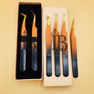 แหนบต่อขนตาปลอมแบบขายส่ง ยี่ห้อ Mink รับผลิตแบรนด์ส่วนตัว แหนบต่อขนตาแบบยาว ปลายแหลม ทำจากสแตนเลส พร้อมโลโก้ - Product Image 4