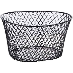 Elegant <b>Black</b> Metal Wire <b>Storage</b> <b>Basket</b> Multifunctional Iron Oval Display & Organization Bin For Kitchen Home And Craft Projects - Product Image 1