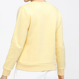 Nouveauté : sweat-shirt chic à manches longues pour femme, jaune clair, tendance hiver, pull pastel, dernier style, service OEM, fabriqué au Pakistan - Product Image 2