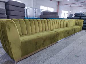 Banquette de Restaurant en Velours de Luxe avec Table à Manger et Chaises, Ensemble Canapé Banquette pour Hôtel, Café, <span class=keywords><strong>Bar</strong></span>, Mobilier Commercial - Product Image 5