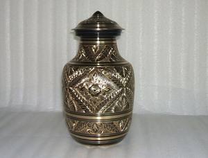 Urnas de lujo para cenizas humanas grabadas a mano, acabado único, elegante para suministros de urna funeraria, urnas de Metal en precio al por mayor - Product Image 2