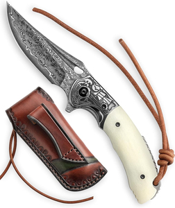 มีดครัวใบตายเหล็กดามัสกัสคาร์บอนสูง ผลิตด้วยกรรมวิธีฟอร์จ ด้ามไม้ ขนาด 12 นิ้ว ระดับอุตสาหกรรม รับผลิตแบบ OEM รับประกัน 3 ปี - Product Image 6