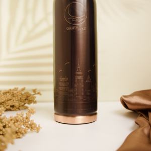 Diamond Cut Pure Copper <b>Water</b> <b>Bottle</b> Matte Color Leak-Proof Design for Yoga Ayurvedic Practices <b>Bulk</b> Quantity Factory Price - Product Image 4