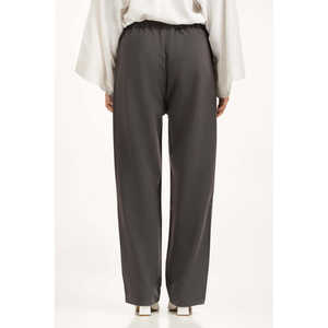 Pantalones de Cintura Alta y Pierna Ancha para Mujer, de Crepé y Lona, Transpirables, Casuales, con Estampado Formal WM-TRC-WS24-109 - Product Image 3