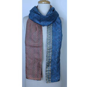 ผ้าพันคอไหมคันธาลายวินเทจ วาดลายและปักลายทะเลด้วยมือ ผ้าฝ้ายยาวสำหรับฤดูใบไม้ผลิ ฤดูใบไม้ร่วง และฤดูหนาว - Product Image 5