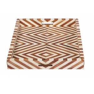 Plateau de service de cuisine moderne antique fait à la main Craftsy Home Rectangle Bone Inlay Decorative Tray Pattern - Product Image 3