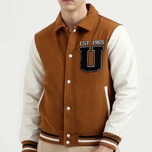 Vestes de sport pour hommes en cuir bomber épais pour l'hiver, course en plein air, personnalisées en gros, avec logo sur le devant, style streetwear - Product Image 1