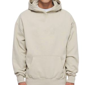 Sudadera con capucha de gran tamaño de algodón 100% Premium de moda superior Sudadera con capucha personalizada esencial en blanco con estampado de soplo pesado de alta calidad para hombres - Product Image 1