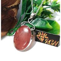 Collier en argent sterling 925 fait à la main avec pendentif ovale en rhodochrosite naturelle tendance et mignon pour femmes
