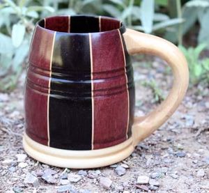 CUSTOM ECO FRIENDLY 100% NATURAL ORGAINC WOODEN BEER LARGE Mug Tankard Tumbler for Restaurant <b>bar</b> Mug Christmas Occasion - Product Image 6