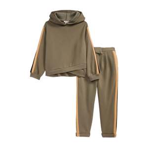 Set Felpa con Cappuccio e Pantaloni in Pile Verde Oliva per Bambina, 2 Pezzi, Abbigliamento per Bambine Taglia 3T - Product Image 1