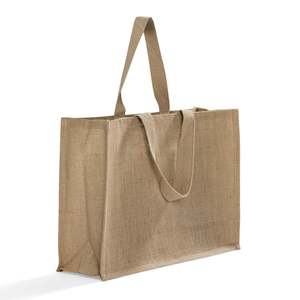 Sacs de courses en toile de jute écologiques extra larges, en matériau PP, avec longue poignée, lavables et pour usage quotidien, modèle TJ879 - Product Image 3