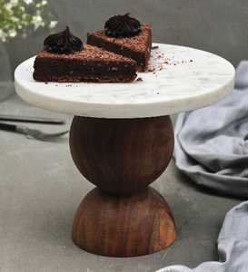 Latest Design Round Shaped Wedding Marble Tabletop Wooden Cake Stand for Home Decor Wedding and Restaurant Decor - Product Image 3