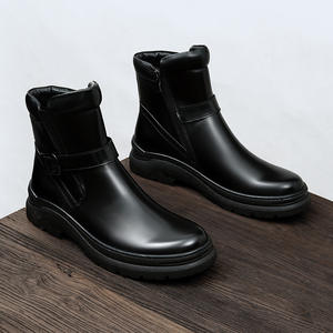 Bottes en cuir de mouton marron de luxe, au-dessus du genou, avec surface imperméable et doublure anti-humidité pour le froid et les occasions formelles - Product Image 3