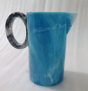 Jarra de Agua Ecológica de Resina de Poliéster con Diseño Moderno y Asa, Color Aqua Swirl, Calidad Premium para la Vuelta al Cole, 2025 - Product Image 2