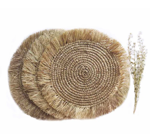 Hot Product Raffia Round <b>Placemat</b> With Fringes - Product Image 1