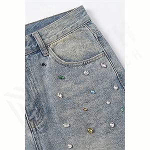 Jeans en denim vintage, streetwear, pantalon baggy à jambes larges, taille haute, vente en gros, OEM, pantalon à prix avantageux, durable, couleur personnalisée - Product Image 5