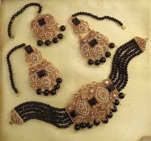 เครื่องประดับงานปาร์ตี้สำหรับผู้หญิงงานแต่งงานแบบปากีสถานของอินเดียเครื่องประดับประดิษฐ์ชุบทองแบบโบราณออกแบบได้ตามต้องการ - Product Image 4