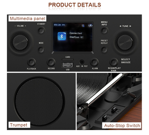 5W modelos de pantalla grande <span class=keywords><strong>Bluetooth</strong></span> Tonearm cartucho Ceedle Record Technics Dj tocadiscos venta directa de fábrica - Product Image 3