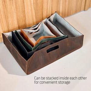 Boîte à mouchoirs en cuir véritable durable, légère, classique et luxueuse, couleurs personnalisables, logo pour salle de bain, cuisine, bureau | - Product Image 5