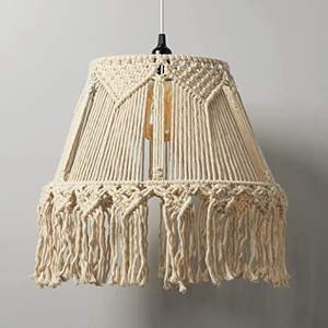 Comprar Pantalla de lámpara hecha a mano macramé Pantalla de luz colgante bohemio para dormitorio de oficina moderno - Product Image 1