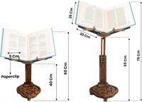 Support de livre réglable en bois sculpté Coran Bible Holder Pupitre Dictionnaire Cookbook Stand