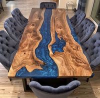 Table de salle à manger ronde moderne de luxe en bois massif avec bord naturel, sur mesure, portable et étanche pour appartement