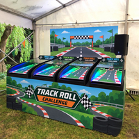 Jeu de défi commercial interactif LED de course de balles roulantes pour 4 joueurs, idéal pour la location d'événements et l'activation de marque