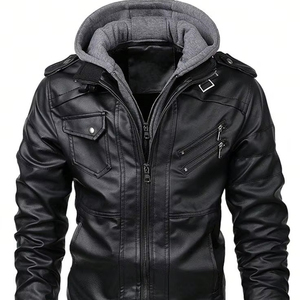 Chaqueta de Cuero Midnight Rider Personalizada de Alta Calidad, Transpirable, con Capas de Cuero Luxel, Botones y Cierre de Cremallera - Product Image 1