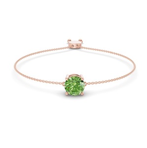 Lagoon Ocean Green Round Lab Grown Diamond Fashion Bracelet 0.75 Ct Tw VS Clarity 14K <b>Solid</b> <b>Gold</b> Coastal Fresh Hue Sparkle - Product Image 2
