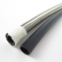 Tuyau de refroidissement liquide PTFE le plus vendu (-40~260°C) pour huile hydraulique à base de pétrole, tressé en fil d'acier pour système de refroidissement d'huile automobile