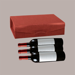 Caja de Regalo de Papel Bordeaux de Lujo para 3 Botellas, 340x270x90 mm, 10 Unidades, Idea Premium - Product Image 3