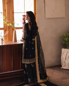 Venta caliente diseñador Sarree Saree Sari Silky AJM TRADE HOUSE modelo 1069 para fiestas para tradiciones paquistaníes e indias - Product Image 3