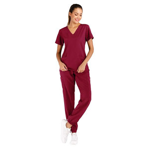 Conjunto de fregado elástico de algodón de primera calidad para mujer, uniforme de enfermera médica, pantalones para correr, ropa cómoda para Hospital - Product Image 1