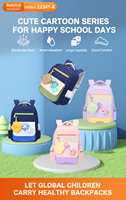 Sac à dos étudiant imperméable léger en polyester, sac d'école ergonomique avec soutien de la colonne vertébrale, sac à livres zippé 20-35L pour garçons et filles