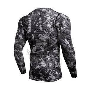 <b>For</b> Factory Supply High Collar Quick Dry Spandex/Polyester Anti-Bacterial <b>Mens</b> <b>Compression</b> <b>Shirt</b> Long Sleeve Rashguard - Product Image 5