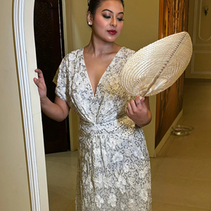 Elegante Borgoña A-Line tul correa de espagueti vestido de cóctel de noche bordado a mano piedras cuentas Lycra lentejuelas antiestático - Product Image 1