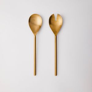 Juego de servidor de ensalada de metal hecho a mano de lujo perfecto para cenas finas y presentación de mesa de celebración especial - Product Image 5