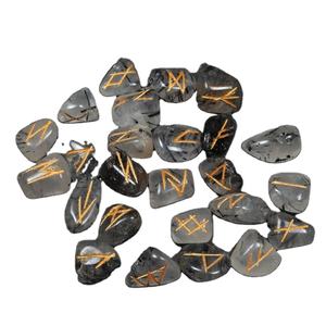 Vente en gros de cristaux de gemme naturelle personnalisée guérison 7 chakras pierres guérison améthyste Rune pierres ensemble - Product Image 1