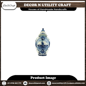 Blue Metal Cremation <b>Urn</b> with Tree Design for Adult Ashes Storage - Product Image 5