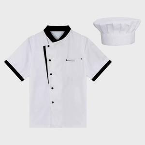 High Quality Men's <b>Chef</b> Coat Long Half--breasted Single PolyCotton Kitchen Uniform Restaurants Hotels Featuring Workwear <b>Hat</b> Set - Product Image 6
