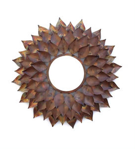 Espejo de pared enmarcado de hoja de arce antiguo decorativo, venta al por mayor, Interior paisaje decorativo, espejo de Metal de India, artes de pared antiguas - Product Image 4