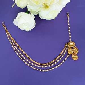 Fournisseur de bijoux traditionnels indiens, chaîne de tête de perles en cristal, strass, bijoux de mariée Maang tikka, grossiste indien, bijoux pour femmes - Product Image 1