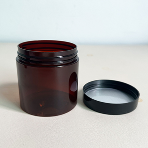 Botella de plástico de boca ancha PET marrón de 200ml para envasado de alimentos, tarro sellado, tarros en polvo, tarros de plástico en polvo para té, almacenamiento de alimentos secos - Product Image 1