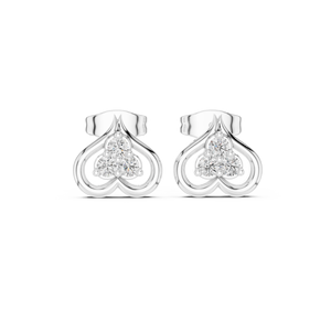 Lab Diamond <b>Heart</b> Shape <b>Earrings</b> 0.24 CT 18KT, 14KT, 10KT Gold & 925 <b>Silver</b> Rose, Yellow, White Gold VVS-VS Clarity, - Product Image 3