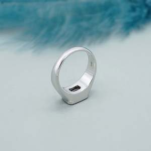 East West Emerald Cut Diamond <b>Ring</b> for <b>Men</b> Bezel <b>Set</b> Engagement <b>Ring</b> - Product Image 2