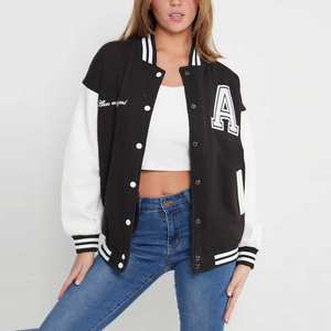 Blousons universitaires modernes 2025 avec doublure en polaire douce, col côtelé rayé et fermeture à boutons-pression de haute qualité pour des tenues quotidiennes tendance - Product Image 4