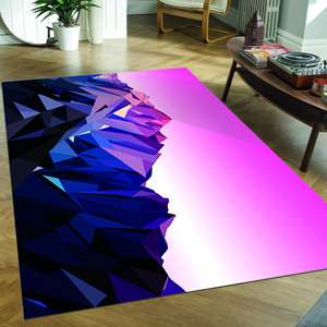 Polygon Mountain Landscape <b>Rug</b>, Pink <b>Rugs</b>, Mountain <b>Rugs</b>, View <b>Rug</b>,<b>Chenille</b> <b>Rug</b> - Product Image 5